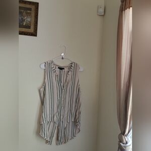 Sanctuary Blouse Women L Multicolor Striped Top Beach Vacation Casual Versatile